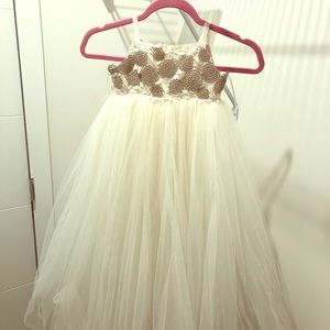 Hand made flower girl tulle dress